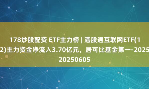 178炒股配资 ETF主力榜 | 港股通互联网ETF(159792)主力资金净流入3.70亿元，居可比基金第一-20250605